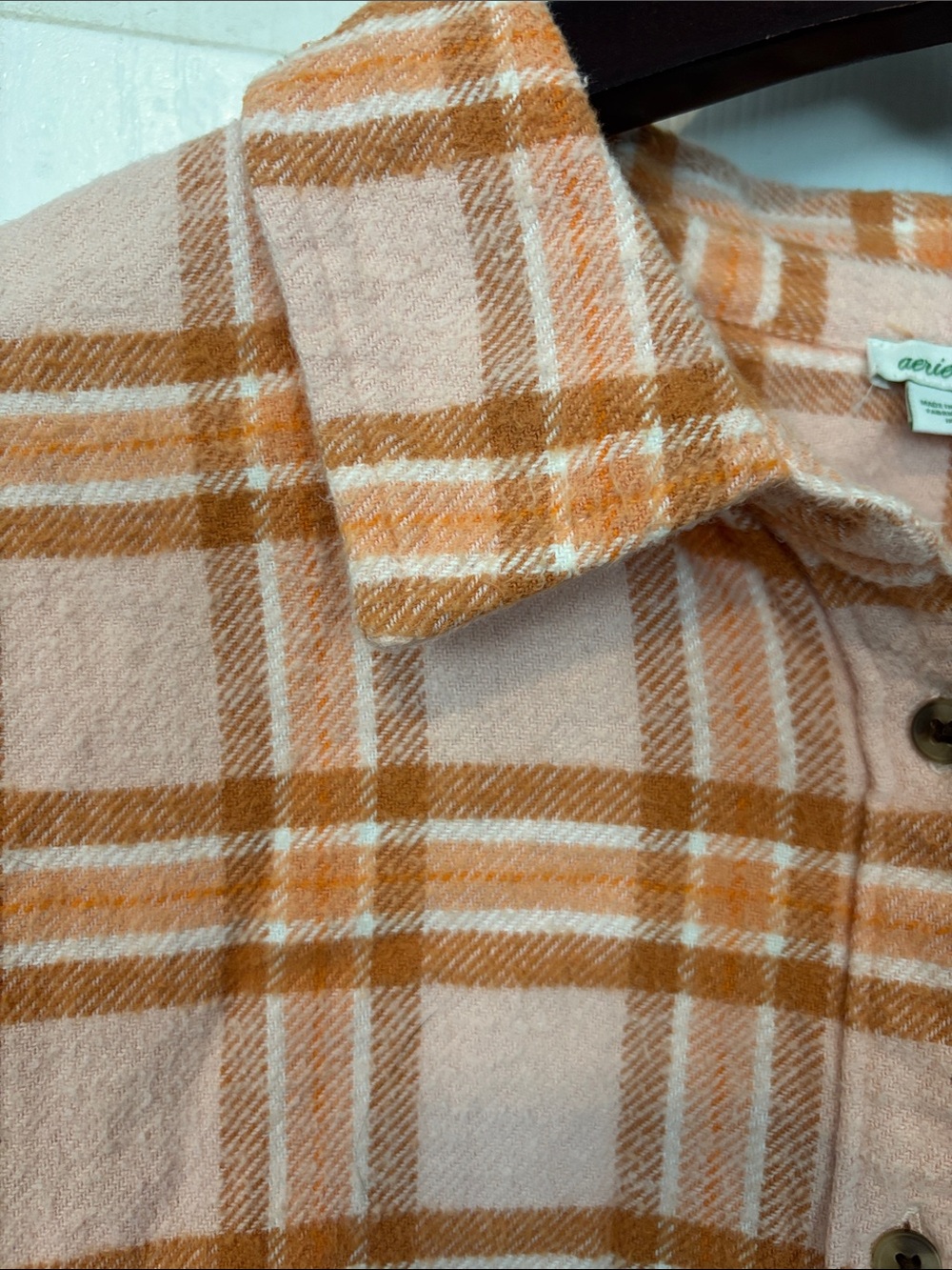 Aerie Peachy Plaid Flannel Shirt - Picture 4 of 6